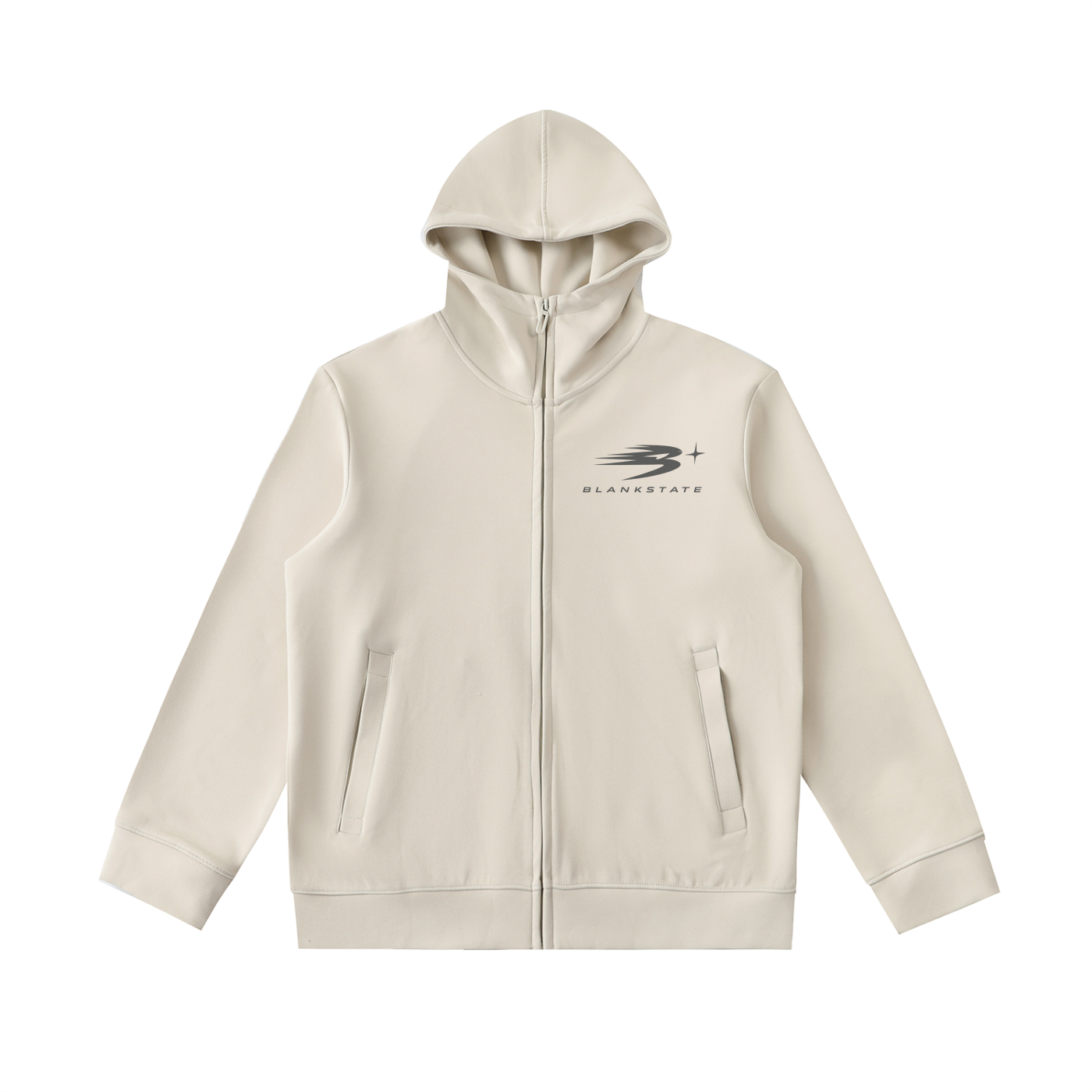 Essential Heavyweight High Neck  Zip-Up Hoodie