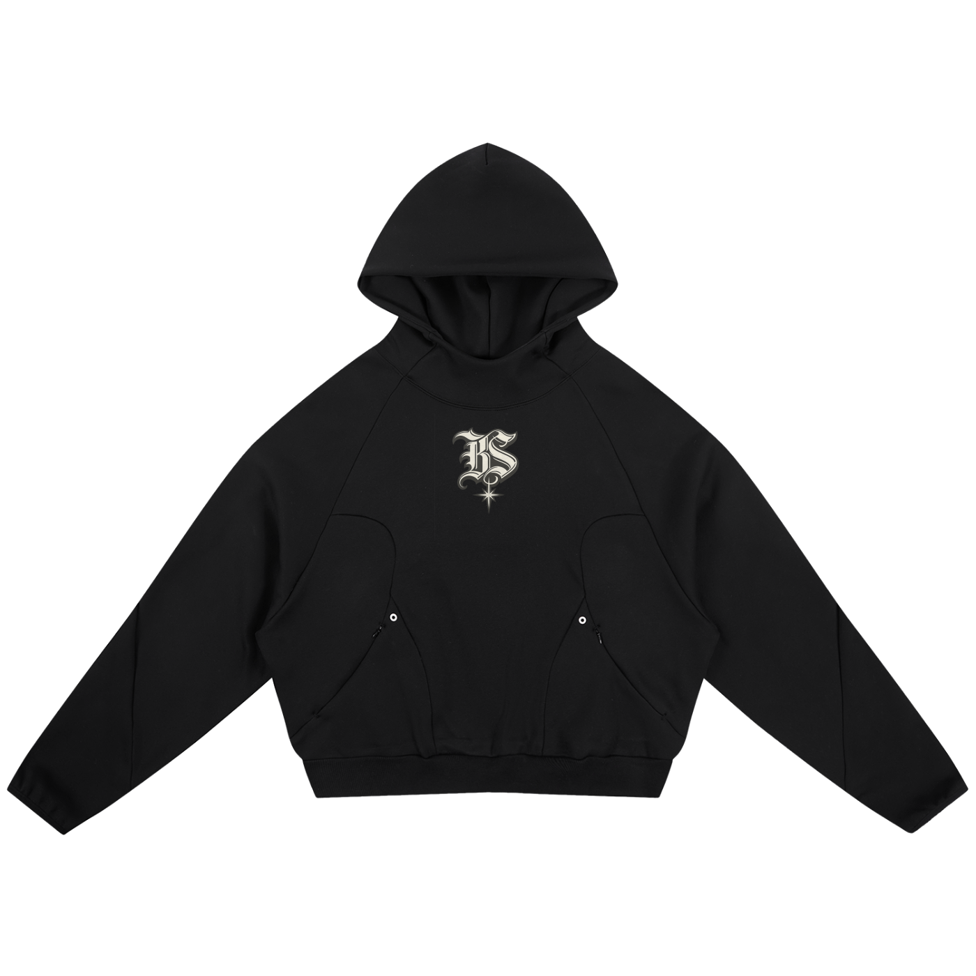 Curved Panel Raglan Hoodie